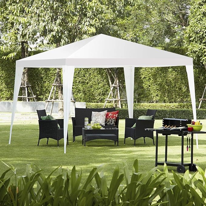 Tangkula 10 x 10Ft Outdoor Canopy Tent, Portable Wedding Party Event Tents for Party, Backyard, Outside