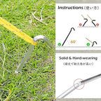 TRIWONDER Camping Tent Stakes Pegs Metal Stake for Ground with Reflective Guylines Guy Rope Adjusters Tensioner Hiking Backpacking (Orange - 4 Pack)