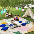 Extra Large Picnic Blankets Waterproof Foldable (80 "x 80") Beach Blanket Waterproof Sandproof,3-Layer Thicking Mat Outdoor Packable Camping Blanket