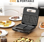 Sunvivi 3 in 1 Electric Sandwich Maker: Panini Press Grill and Waffle Iron Set, Grill and Sandwich Press with Removable Nonstick Plates, Indicator Lights & Cool Touch Handle, 800W, Black