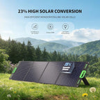 EBL 200W Portable Solar Panel for Power Station, Foldable Solar Charger w/ 4 Kickstands, IP65 Waterproof Solar Panel Kit w/DC XT60 Anderson Aviation Output for Outdoor RV Camper Blackout