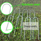 Heavy Duty Trampoline Stakes Anchors High Wind Stakes U- Shaped Sharp Ends Ground Anchor Galvanized Steel 11.8inch for Soccer, Tents and Garden Decorations