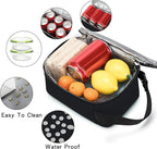 BEIMILY Mini Insulated Lunch Bag for Women Men, Portable Refrigerated Lunch Box,Soft Insulated Tote Cooler Bag for Work Camping Hiking Beach Picnic with Comfort Handle and Removable Hand Strap(Black)