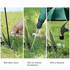 20-Pack Heavy Duty Screw-in Tent Stakes with Drill Adapter – 8 Inch Ground Anchors for Camping, Canopy, Gazebo, Awnings & Outdoor Accessories