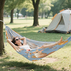 Blue Background Squirrel Camping Hammock Single Portable Hammocks 330 lbs Capacity with 2 Tree Straps and Attached Carry Bag,Perfect for Outdoor,Indoor,Beach,Camping,Travel