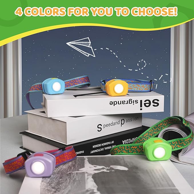 EverBrite LED Headlamp Rechargeable Kids Headlamp with RGB Mode and Adjustable Headband, 3 Modes Multicolor Headlamp for Camping, Reading, Exploring, Halloween, Christmas