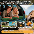 HiiPeak Memory Sleeping Pad, Compact Ultra-Thick Foam Sleeping Mats with Pillow for Camping, Easy Inflate&Deflate,9.5 R-Value Insulated Camping Mattress Pad for Car Travel Tent