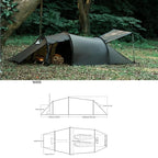 Hot Tent with Stove Jack – 4 Season Waterproof & Windproof Shelter for 1–4 People, Lightweight for Camping, Hiking, Hunting & Fishing