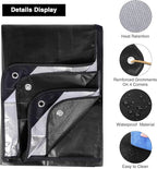 RedSwing 2 Pack Heavy Duty Waterproof Emergency Thermal Tarp, Insulated Survival Blanket for Outdoor Camping, Hiking, and Emergency Shelter, Black