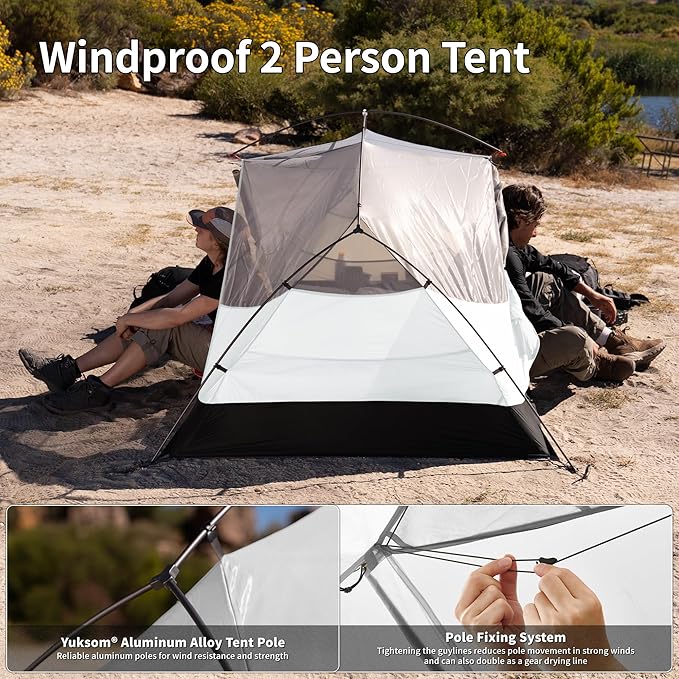 Naturehike Mongar Base 2-3 Person Camping Tent, Lightweight Waterproof Backpacking Tent with Footprint
