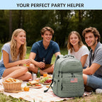 Goloni 40L Insulated Cooler Backpack, Leakproof Lightweight Soft-Sided Cooler with Cooler Compartment