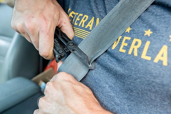 Gerber Gear Center Drive Rescue - Multitool Knife with Pliers, Strippers & Strap Cutter - Portable EDC Tactical Gear for Camping & Outdoor - Utility Tool - Berry Compliant Sheath - Made in USA - Black