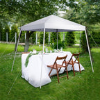 VINGLI 6x6 ft Pop Up Canopy Tent, Easy Up Canopy Event Tent Foldable Portable Canopies for Camping, Patio, Outdoor Gazebo Slant Legs, Outdoor Instant Shelter Canopies with Carry Bag (White)