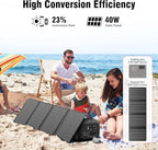 SinKeu Solar Powered Generator 300W Peak/70400mAh, 260Wh Portable Power Station with Panels 40W Included, Solar Generator with AC Outlet 110V for Home Use, Camping, Outdoor, Power Backup