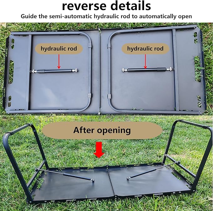 Outdoor Portable Folding Carbon Steel Camping Table, Suitable for Camping, Barbecue, Picnic, RV, Outdoor Cooking, Travel - Single or Set (Black Single Upgrade, Inch, 2, Inch, 20.4, Inch, 18.9)