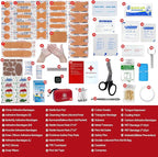 315 Piece Emergency Kit – Waterproof Hard Shell EVA First Aid Kit for Home, Car, Camping, Hiking, Travel, Office & Outdoor Emergencies(Red/Blue)
