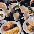 300 Piece (50 Sets) Biodegradable Paper Plates Set (EXTRA LONG UTENSILS), Disposable Dinnerware Set, Eco Friendly Compostable Plates & Utensil include Plates, Cups, Forks, Knives and Spoons