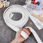 BENECREAT 5.5 Yards White Awning Rail Piping, 8mm Double Flap Awning Tent Piping Insert with Solid PVC Core for Rv, Tarps, Camping Tent Accessories