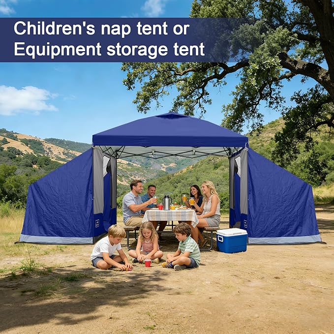 KAMPKEEPER Canopy Side Tent, Camping Canopy Tent for 10x10 Pop Up Canopies, Cube Tents, Gazebo Room Compatible with 10' Wide Canopies(Canopy Not Included)
