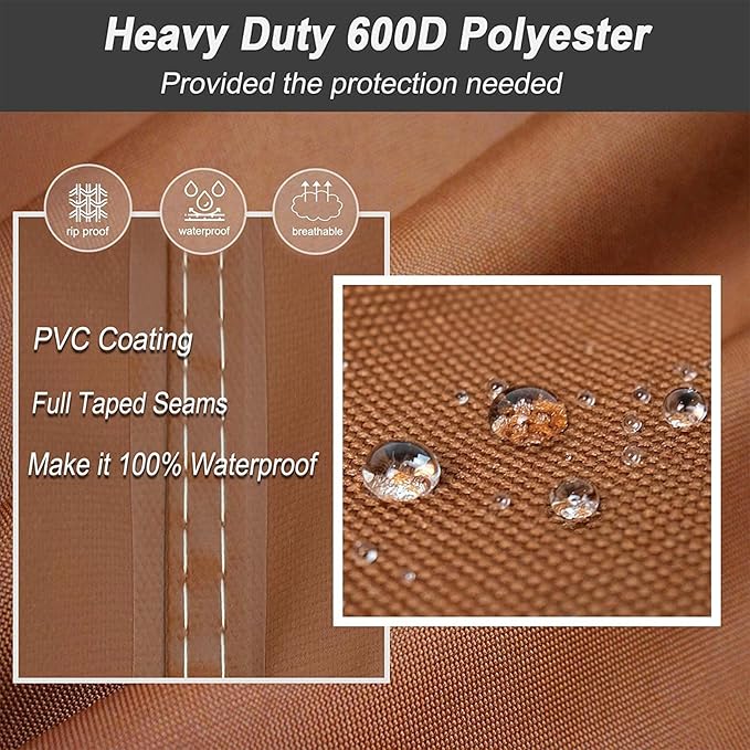 NettyPro Griddle Cover for Blackstone 28 inch Griddle Waterproof Heavy Duty 2 Burner Flat Top Gas Grill Cover 28" Cooking Station Camping, Brown
