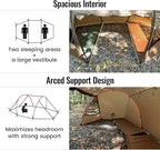 OneTigris Raven NEST Hot Tent with Stove Jack, Spacious Waterproof 2 Person Tunnel Tent for Camping, Hiking, Backpacking, Bushcraft
