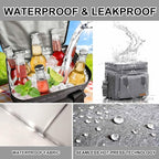 Lunch Bag-Double Deck Insulated Lunch Box for Men Women, Soft Leakproof Thickened Cooler Bag for Work , Picnic, Outdoor, Camping, Travel with 2 Ice Packs (Gray，15L)