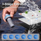 SurviMate 700ml Collapsible Water Filter Bottle,Squeeze Water Filtered Bottle，BPA-Free, Ultra Light Emergency Survival Water Filter，Perfect for Hiking, Backpacking, Camping