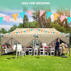 COBIZI 10x30 Pop Up Canopy Heavy Duty with 8 Removable Sidewalls, Commercial Portable Tents for Parties Ez Up Canopy All-Weather Windproof & Waterproof UPF 80+ Wedding Tent