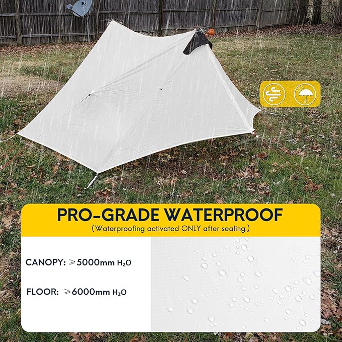 LANSHAN Ultralight Tent 3-Season Backpacking Tent for 1-Person or 2-Person Camping, Trekking, Kayaking, Climbing, Hiking