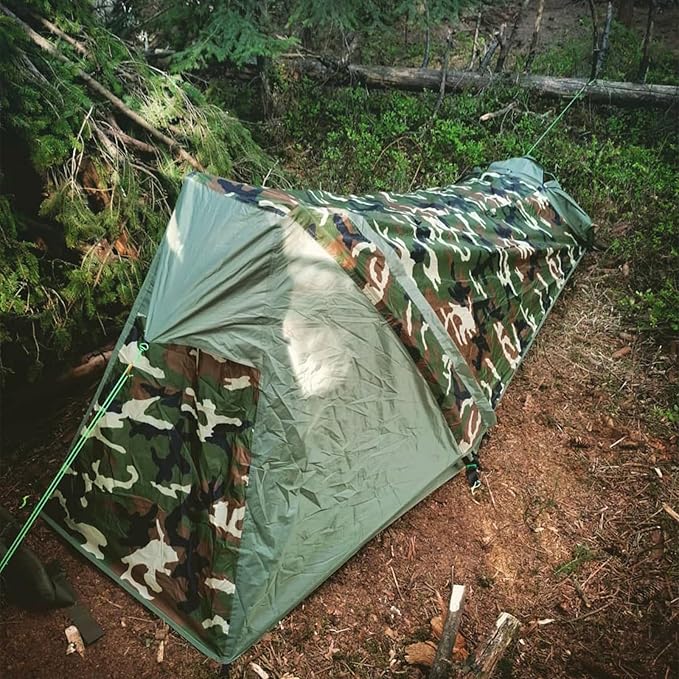 GEERTOP Ultralight Bivy Tent for 1 Person 3 Season Waterproof Single Person Backpacking Tent for Camping Hiking Backpack Travel Outdoor Survival Gear