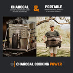 Oklahoma Joe's Rambler Portable Charcoal Grill with 218 sq. in. Cooking Area, Portable Grill, Black