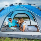 MOON LENCE Pop Up Tent 3-4 Person, 60s Instant Setup Camping Tent with 2 Doors, Water-Resistant & Windproof Dome Tent for Car Camping, Backyard, Traveling