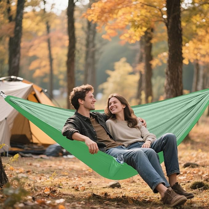 Yard Hammock Clover Green Portable Hammocks with Tree Straps 114" x 54"