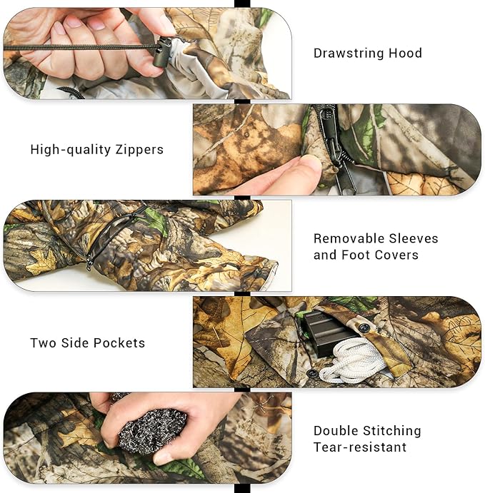 Wearable Sleeping Bag Adult Outdoor & Indoor Sleeping Bags Applicable Temperature 25℉-50℉ Designed for Camping, Hiking, Backpacking, and Other Outdoor Adventures