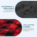 AGEMORE Cotton Flannel Double Sleeping Bag with Fleece Lined Hood, Waterproof Queen Size 2 Person Sleeping Bag for Adults Cold Weather Camping Backpacking or Hiking, 3-4season