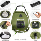 sapsisel Camping Shower Bag, 5 Gal/20L Solar Heating Camping Shower with Upgraded Hose and Shower Head,Portable Shower for Camping,Solar Shower