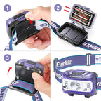 EverBrite Headlamp, 2 Pack Kids Headlamp with Red Light and Memory Function, Head Lamp for Adults and Kids with 5 Modes, Bright Headlamps for Camping, Running, Christmas Gifts, Batteries Included