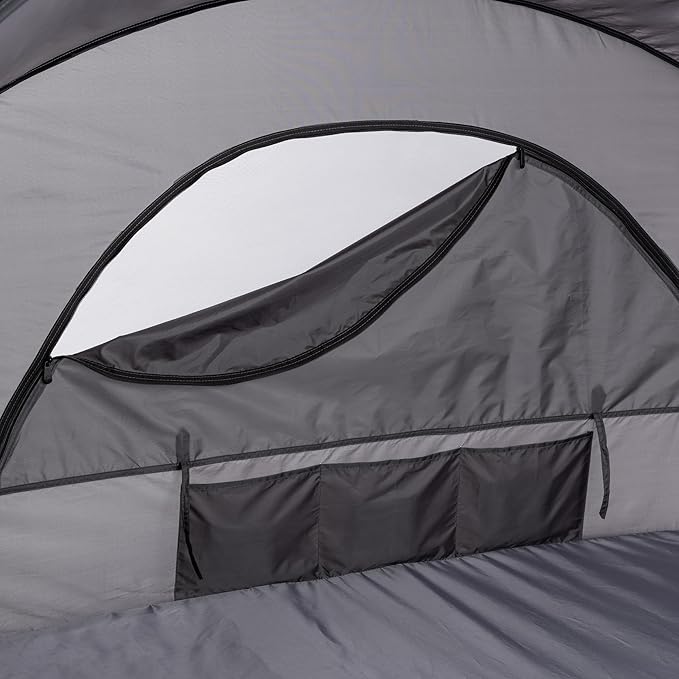 PICNIC TIME Manta Portable Beach Tent, Fully-Assembled Pop Up Tent, Beach Shade and Sun Shelter, Instant Outdoor Shade with Carrying Bag for Outdoors and UPF50+ UV Protection (Gray with Black Accents)