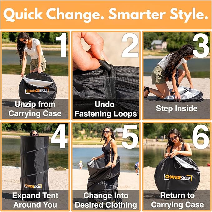 Pop Up Changing Tent with Floor for Beach, Car & School Sports – Self Standing -Collapsible Portable Privacy Tent for Camping – Tall, Waterproof, Foldable, Compact Dressing Room Tube