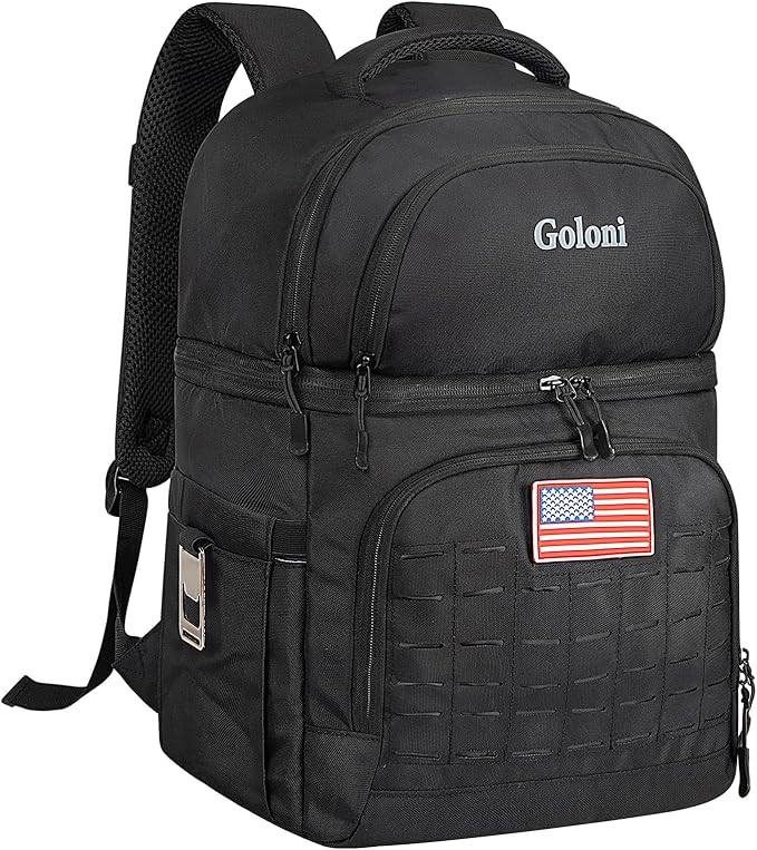 Goloni 40L Insulated Cooler Backpack, Leakproof Lightweight Soft-Sided Cooler with Cooler Compartment