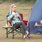 TIMBER RIDGE Lightweight Oversized Camping Chair, Aluminum Directors Chair with Side Table for Outdoor Camping, Lawn, Picnic and Fishing, Supports 400lbs, Red 2PCS