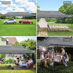 COBIZI 10x30 Pop up Canopy, Heavy Duty Outdoor Party Tents for Parties, Easy up UPF 50+ Waterproof Commercial Canopy with Wheeled Bag can fold, Gray(Windproof Upgraded)