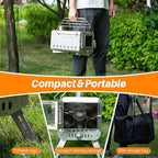 CHANGE MOORE Hot Tent Stove, Secondary Burn Design - Improve Combustion Efficiency, Portable Wood Burning Tent Stove w/Chimney Pipe & Anti-scalding Cloth, for Outdoor Camping, Hunting, Ice Fishing