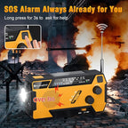 Emergency Crank Weather Radio: AM/FM/NOAA Weather Radio with 3 Built-in Cable - Hand Crank Radio with 2000mAh, Solar Charge, Hand Crank & Battery Operated, SOS Alarm, Flashlight for Outdoor Emergency