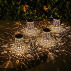 2 Pack Bee Outdoor Solar Hanging Lanterns Waterproof LED Solar Lights Metal Decorative Lanterns for Garden, Patio, Courtyard, Backyard, Yard Decor Unique Bee Gifts for Women Gardening