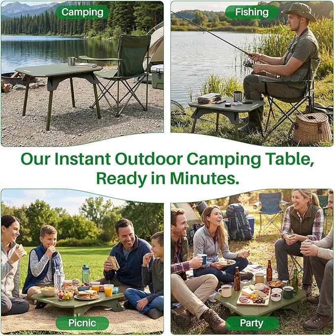 TOPCHANCES Folding Camping Table Outdoor,Ultralight Aluminum Camping Tables Multifunctional Portable Folding Table with Carrying Bag for Holiday Festival Camping Travel Picnic Grilling