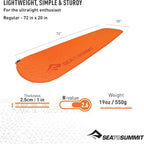 Sea to Summit Ultralight Self-Inflating Foam Sleeping Pad for Backpacking and Camping, Regular (72 x 20 x 1 inches)