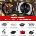 Techwood Hot Plate for Cooking, 1500W Electric Stove Countertop Single Burner with Adjustable Temperature & Stay Cool Handles, 7.5” Cooktop for Home/RV/Camp, Compatible for All Cookwares, Silver