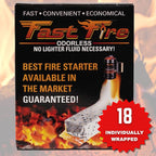 Fast Fire Odorless Fire Starter Cubes – Individually Wrapped Cubes for Grills, Fire Pits, Charcoal Chimneys, Camping & Indoor Fireplaces (18 Count)