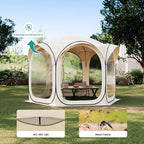 12x12ft Gazebo Screen Tent, Pop Up Bubble Tent, Mosquito Proof & Sun Shade Canopy, Heavy Duty Waterproof Outdoor Shelter for Patio, Camping, Backyard Parties